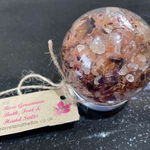 Rose Geranuim Bath Salts & Foot Salt Globe Min 100g